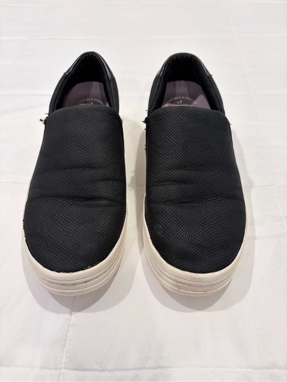 Dr. Scholl's Black Slip-On Sneakers with White Sole